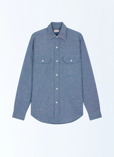 Chemise homme chambray de coton Fursac - H3FILI-VH09-38