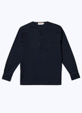 Chemise tunisienne bleu en popeline de coton - 23EH3BIEN-AH07/30