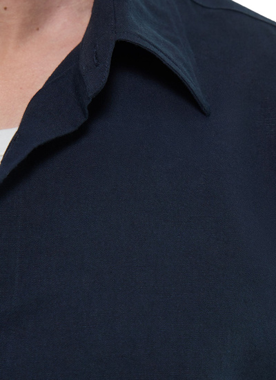 Chemise bleu homme toile de lin et coton certifiés Fursac - H3EDAV-DH50-D030