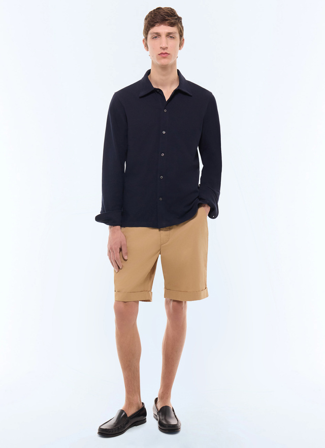 Chemise bleu marine homme Fursac - H3JLUM-FJ22-D030