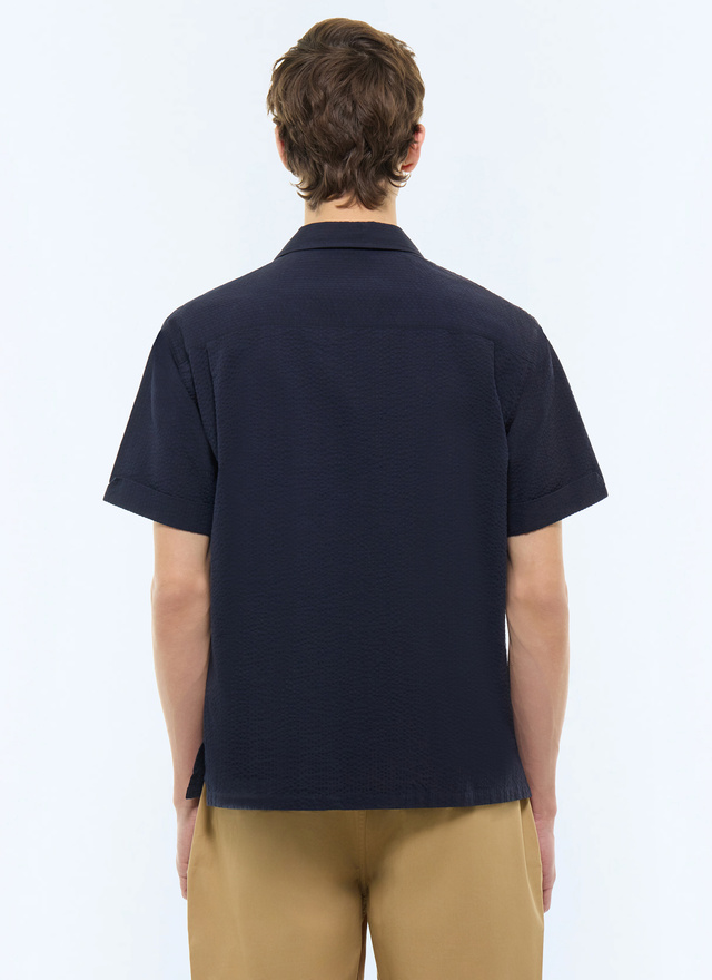 Chemise homme seersucker de coton biologique Fursac - H3JULY-JX13-D030