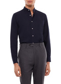 Chemise à col grand-père en coton gratté - H3TIKA-GH07-D030
