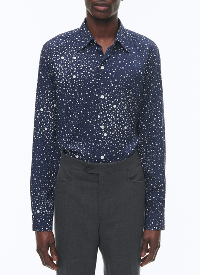 Chemise homme bleu marine viscose ecovero Fursac - H3ADAV-CH34-D027