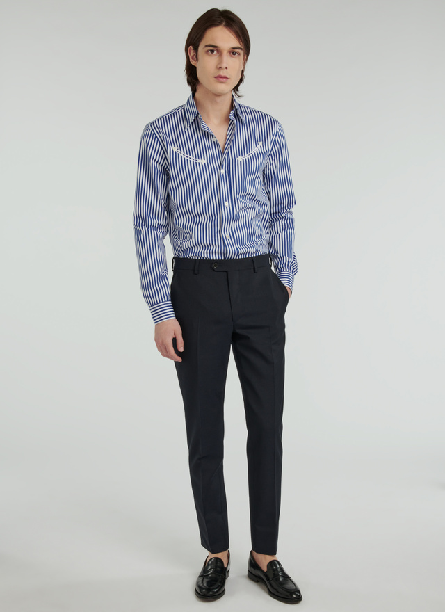 Chemise bleu marine homme Fursac - H3VAMP-VH18-32