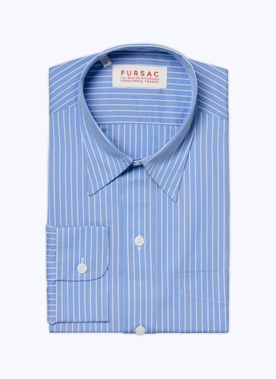 Chemise bleu homme popeline de coton Fursac - H3VIBA-AH47-37