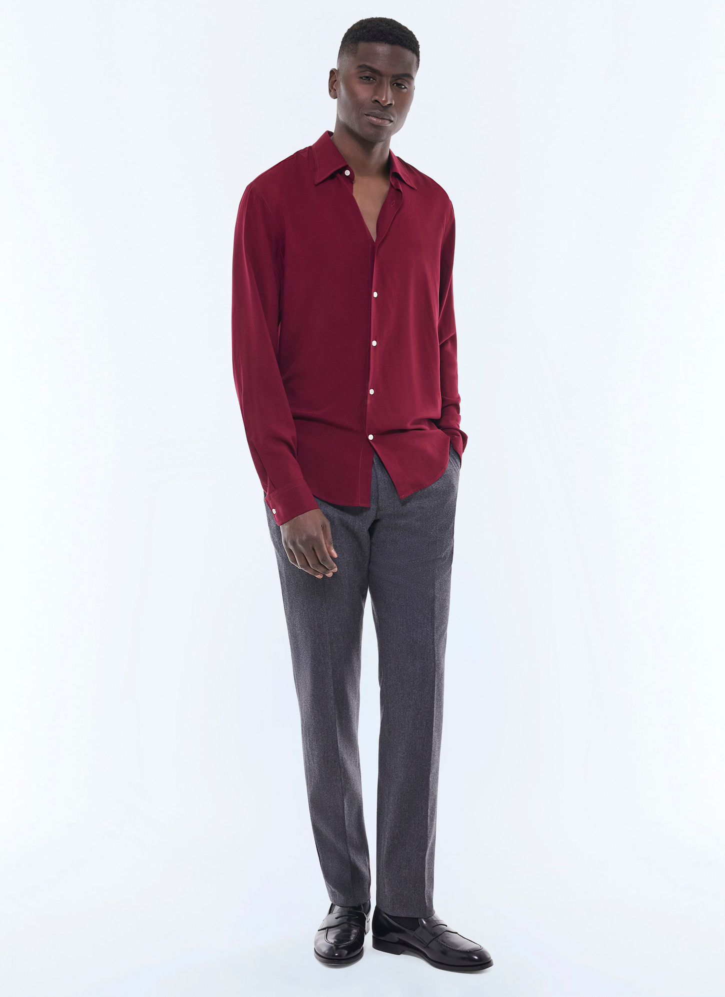 Chemise bordeaux homme Fursac - H3ADOV-EH36-C014