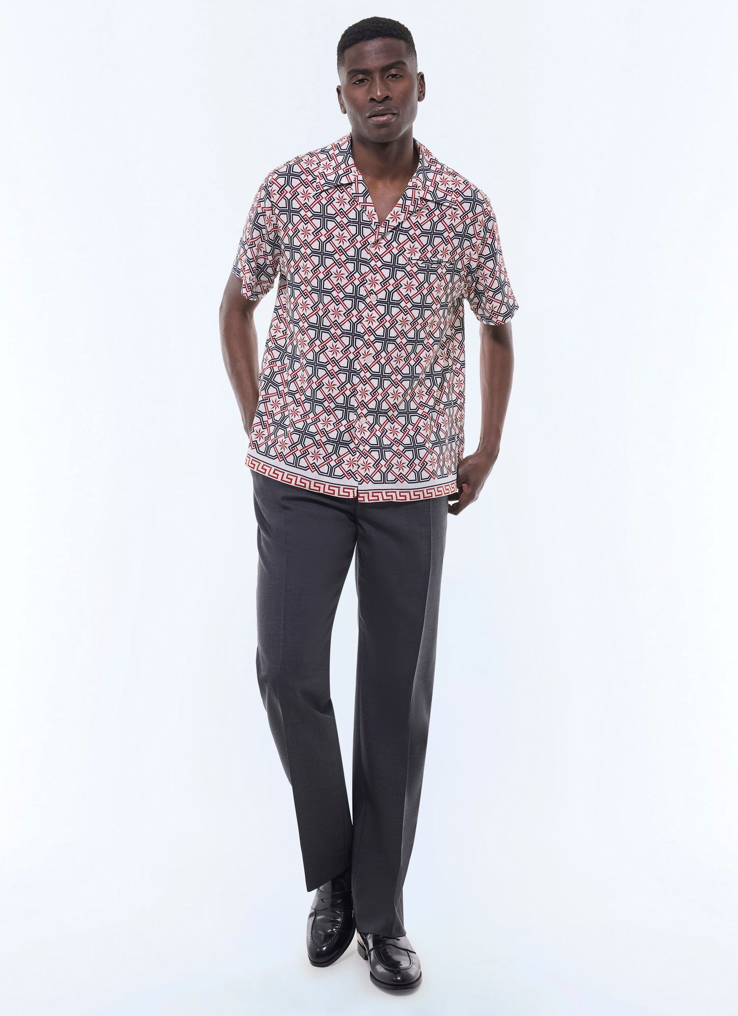 Chemise ecru, bleu et bordeaux homme Fursac - H3GUNY-GH22-A002