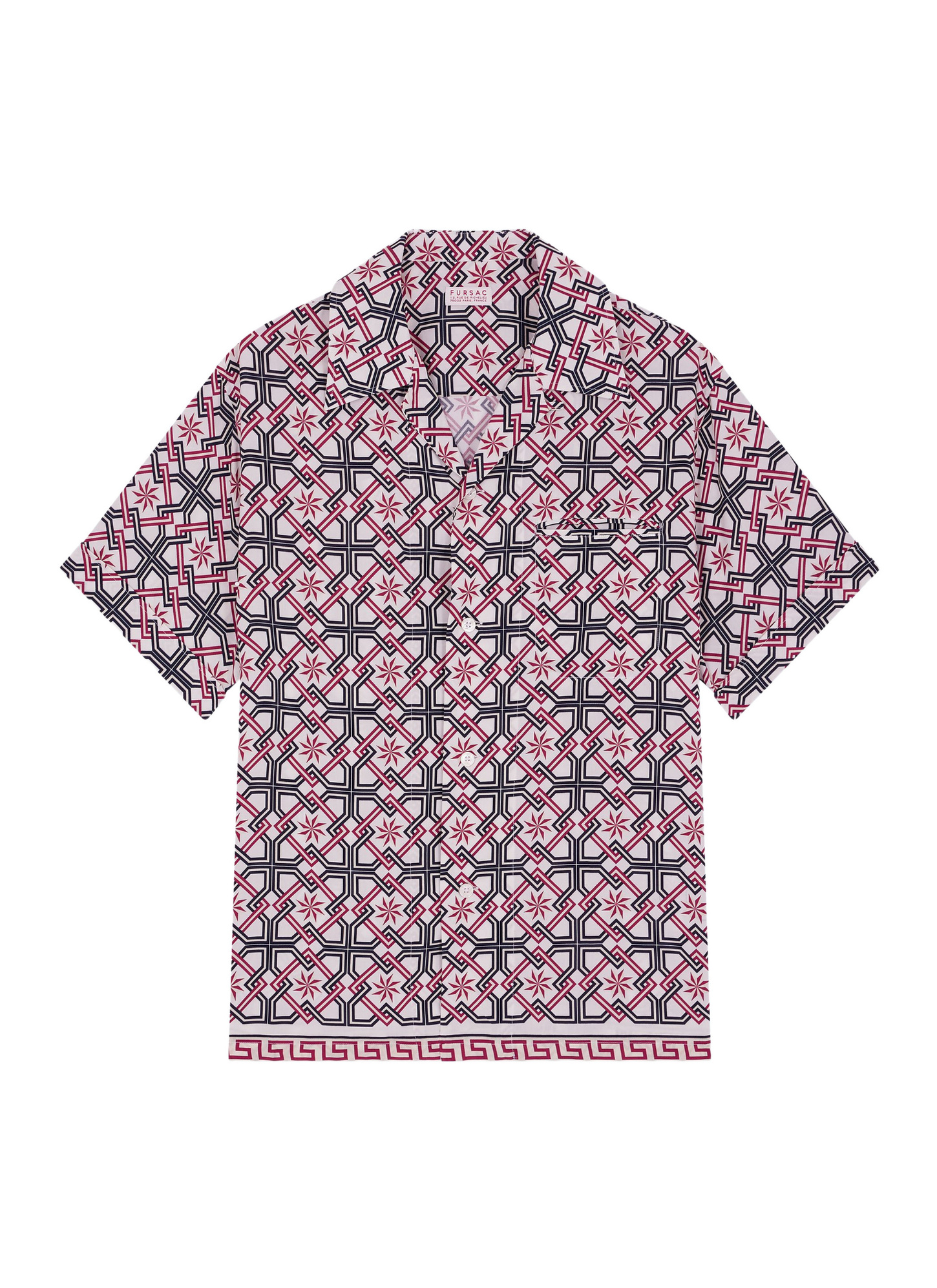 Chemise ecru, bleu et bordeaux homme viscose ecovero Fursac - H3GUNY-GH22-A002