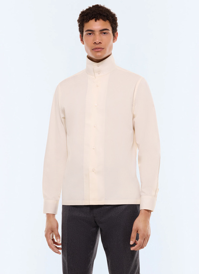 Chemise homme ecru popeline de coton Fursac - H3GABI-FH32-A004