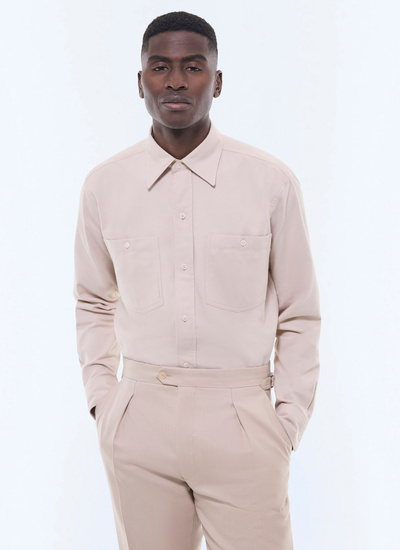 Chemise homme ecru flanelle de coton Fursac - H3GCIL-GH07-A003
