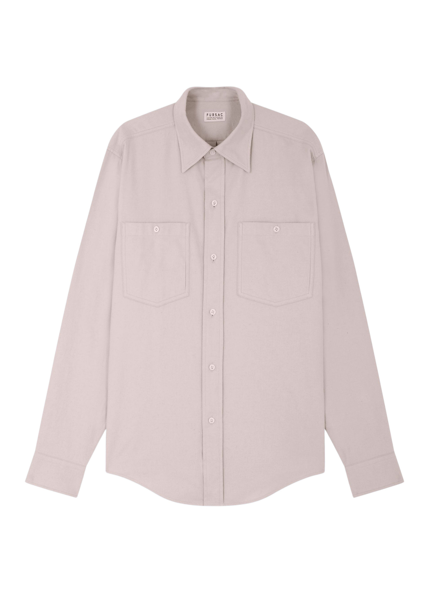 Chemise homme Fursac - Chemise en flanelle de coton ecru H3GCIL-GH07-A003