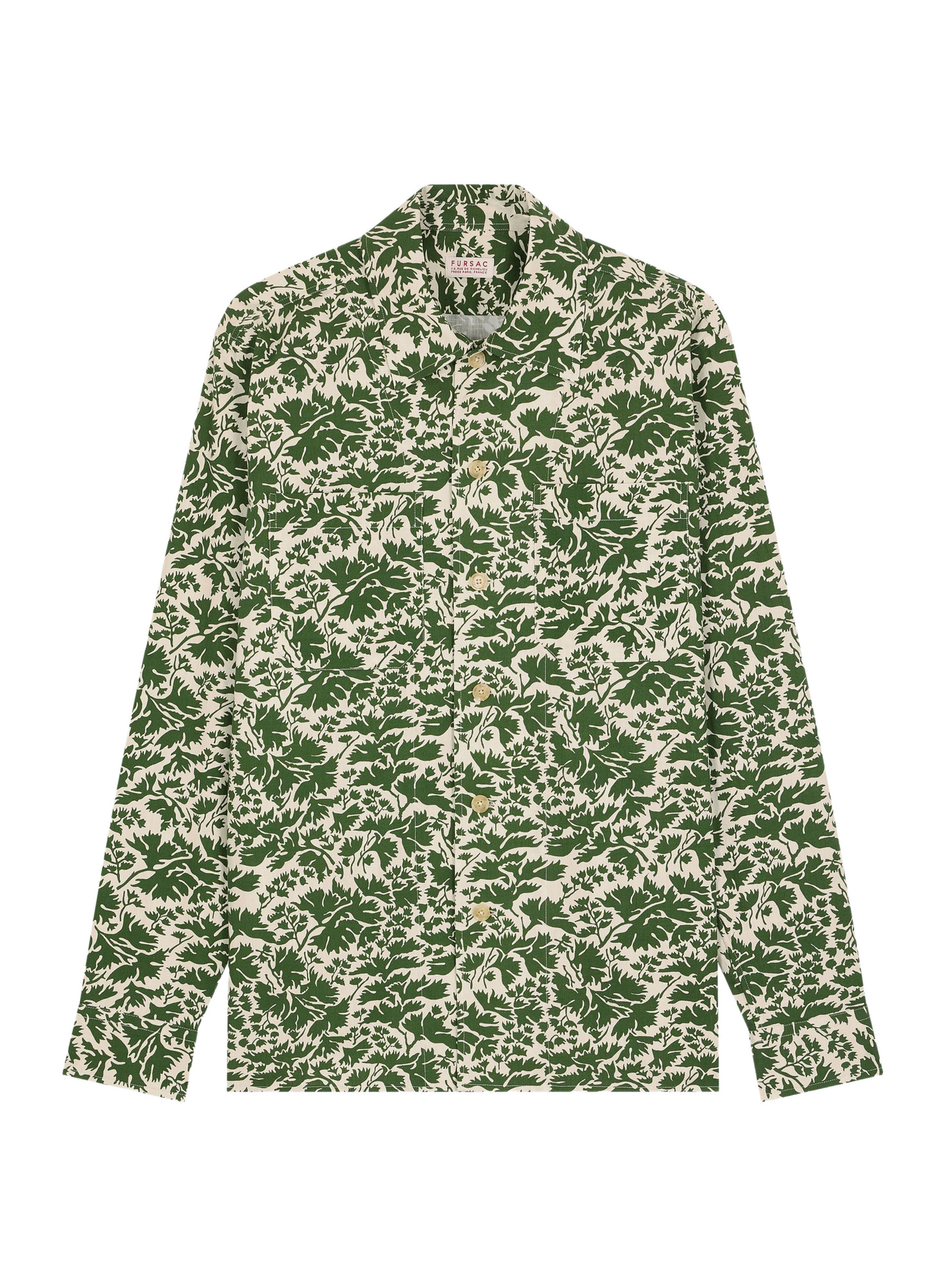 Chemise vert homme twill de coton Fursac - H3GILI-GH18-H015