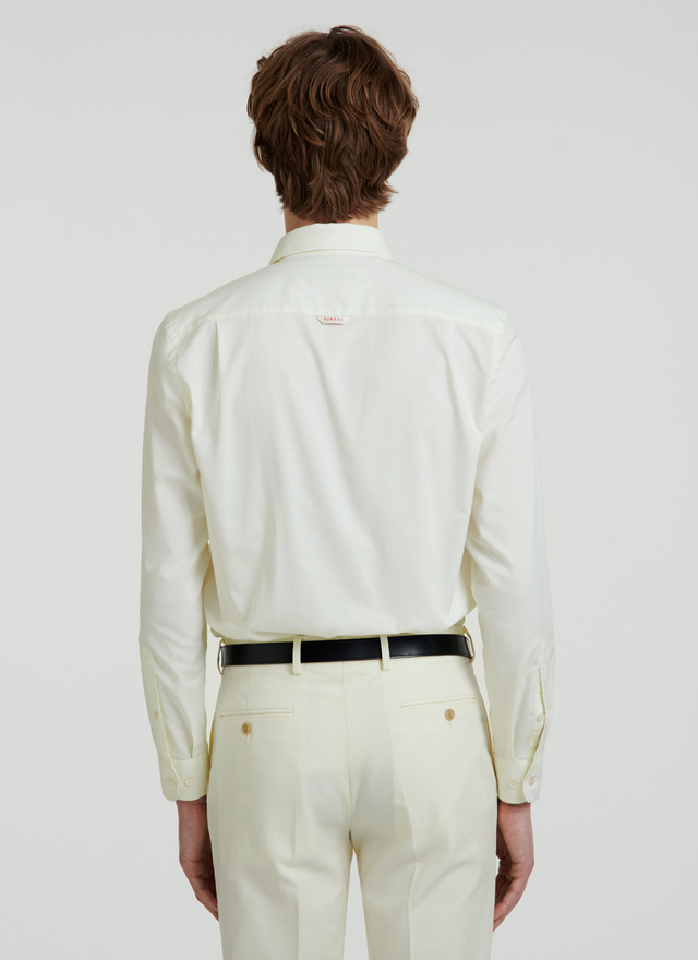 Chemise unie en coton, Oeko-tex JAUNE pour homme HOMME