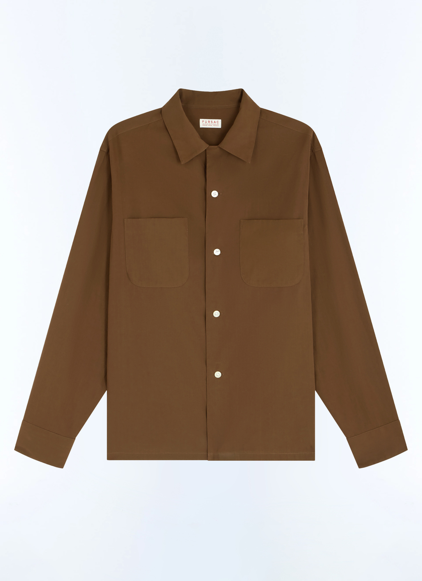 Chemise brun homme viscose certifiée Fursac - H3FURE-EH36-G018