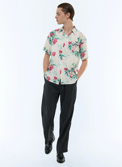 Chemise motif floral vert, rose et blanc homme Fursac - H3DUNY-FH24-L001