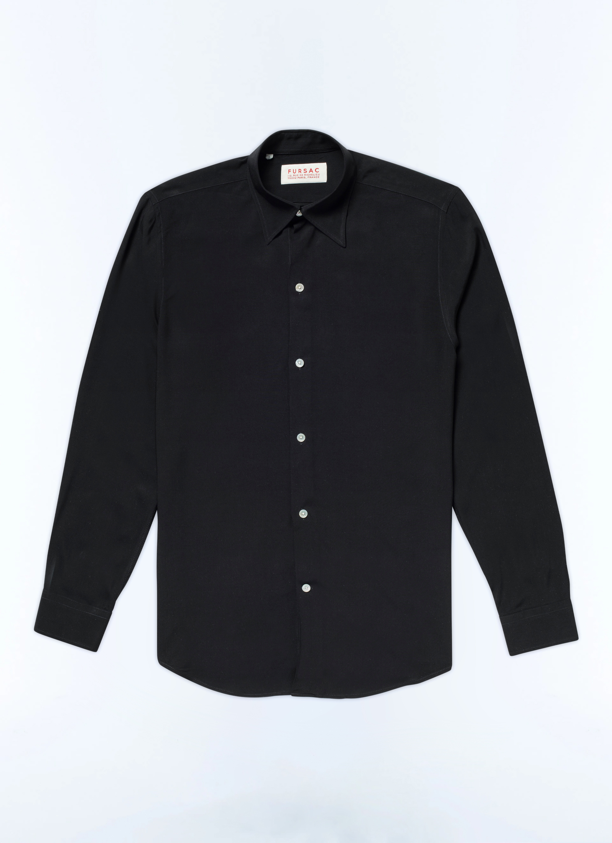 FURSAC - Chemise en viscose - Homme - Taille XXL - Noir - Collection Cérémonie - Mariage - Coupe Ajustée