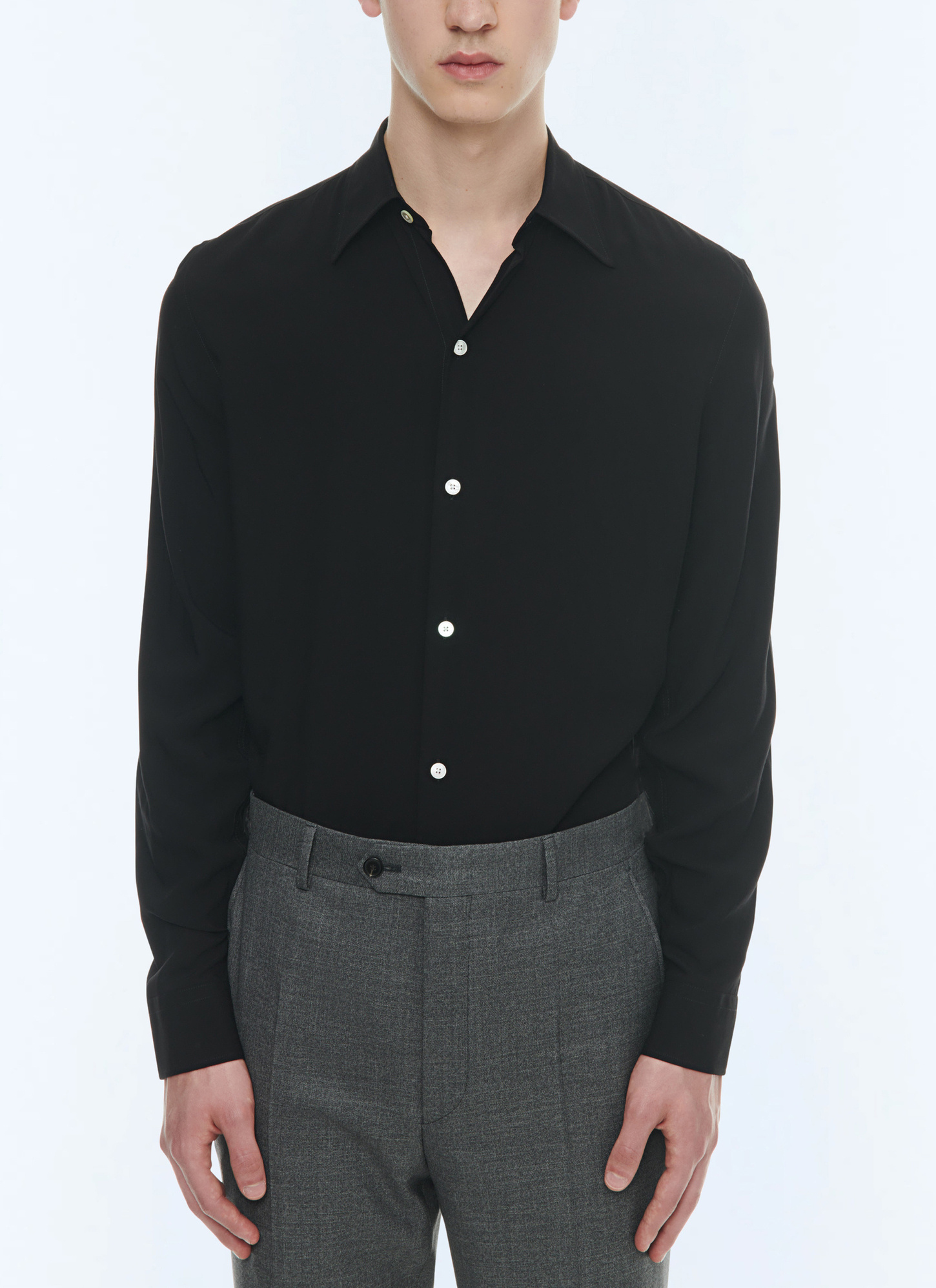Chemise homme noir viscose Fursac - H3ADOV-AH04-20