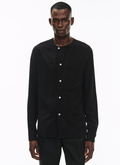Chemise noire en toile de viscose - H3AWAY-AH91-20