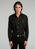 Chemise western noire en lyocell - H3VICE-VH10-20