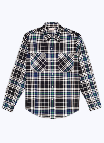 Chemise noir homme coton gratté Fursac - H3CILI-CH41-B020