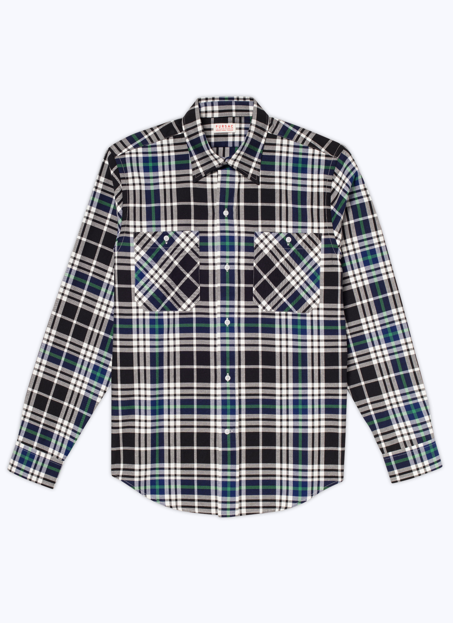 Chemise noir homme coton gratté Fursac - H3CILI-CH41-B020