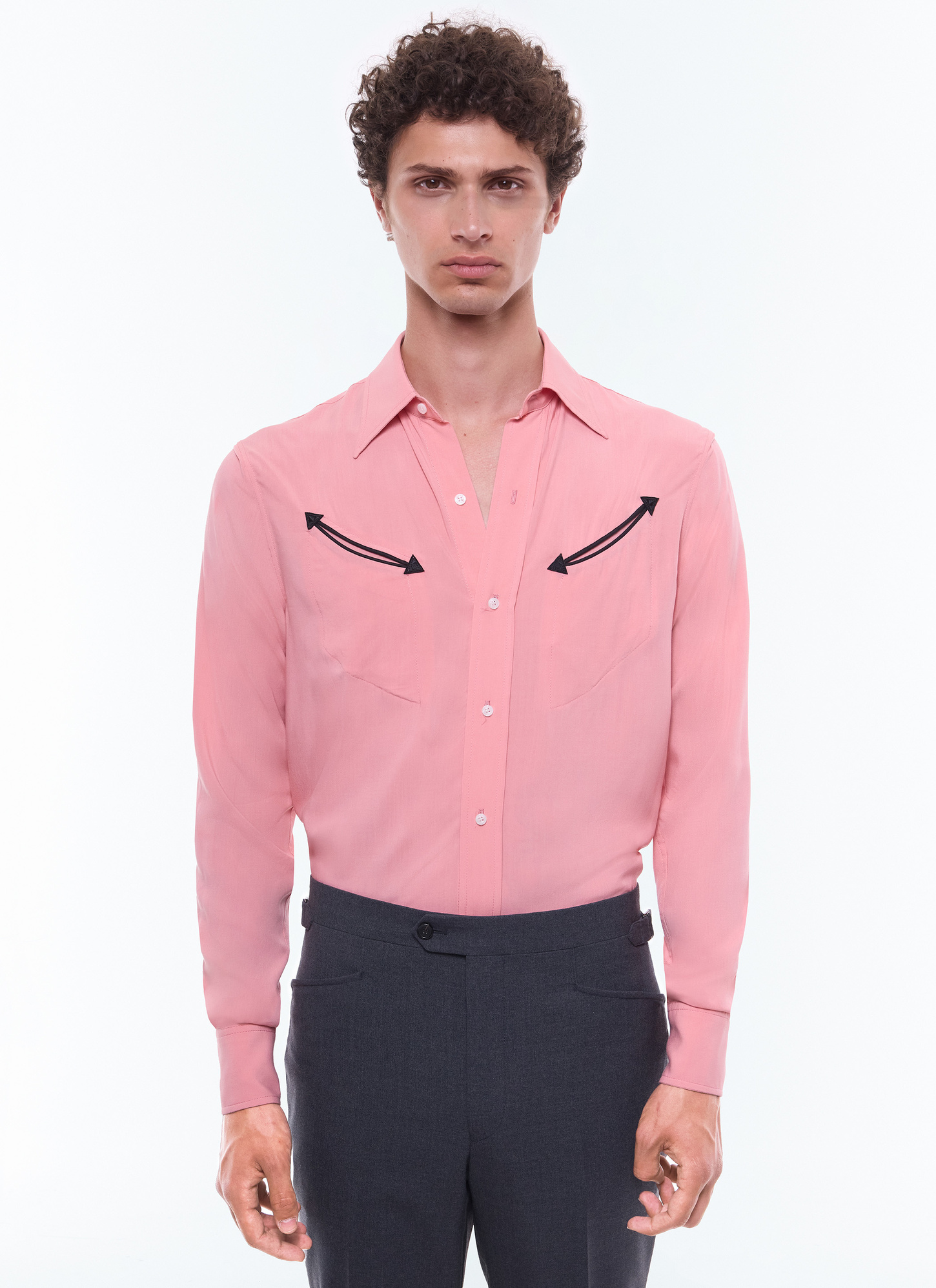 Chemise homme rose viscose ecovero Fursac - H3EAMP-EH36-F007