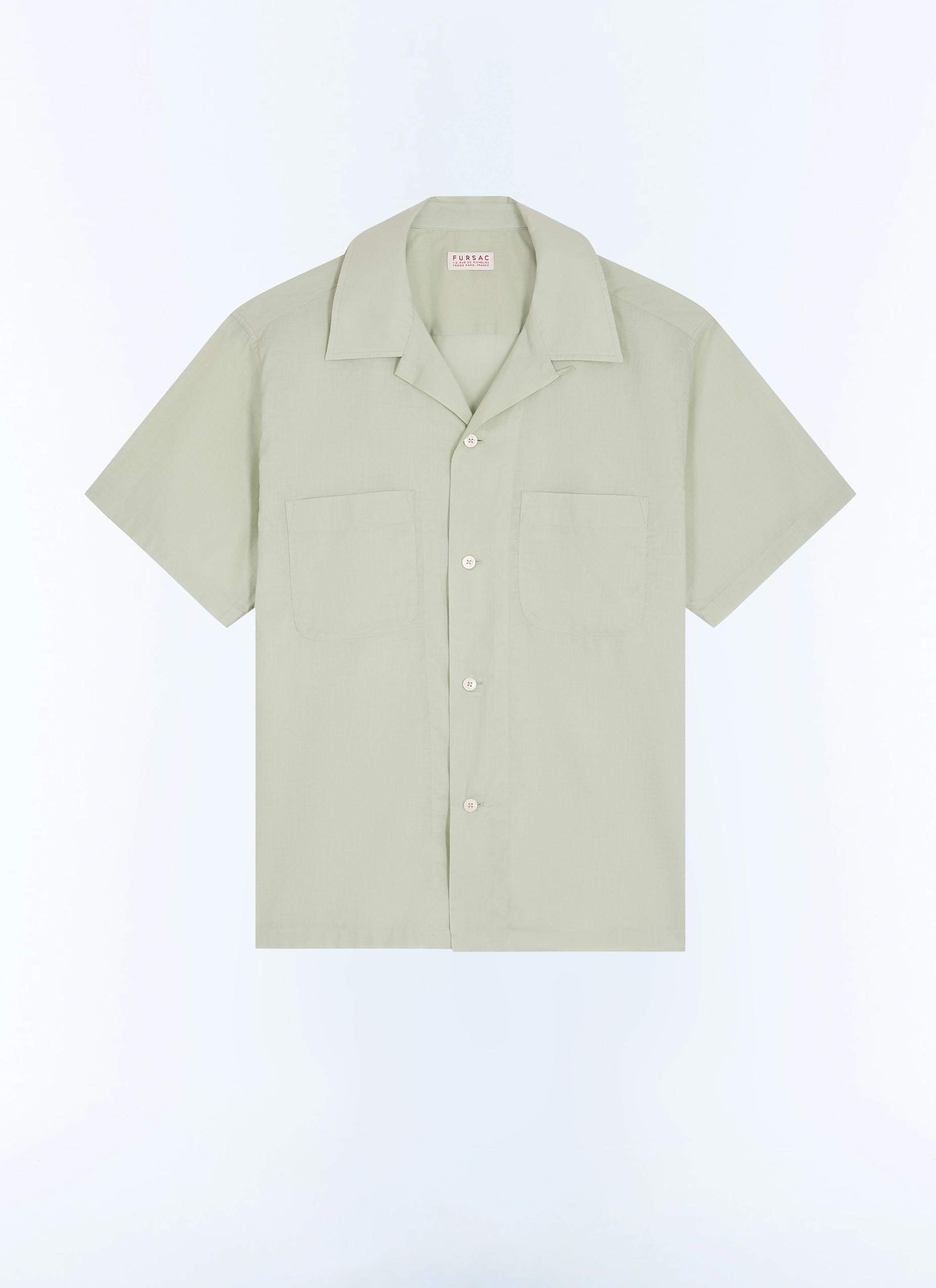 FURSAC - Chemisette en coton - Homme - Taille L - Vert - Coupe Droite