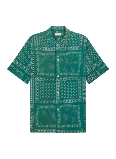 Chemise homme Fursac - Chemise hawaïenne à motif bandana vert - motif bandana H3DUNY-FH28-H009
