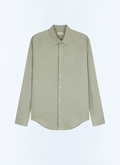 Chemise col hirondelle en coton et lin - H3EDAV-DH50-H005