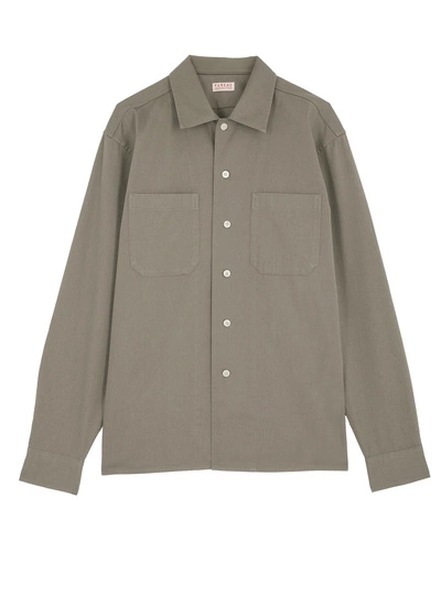 Chemise homme vert sauge twill de coton Fursac - H3GILI-GH02-H015