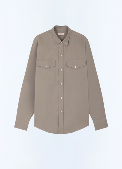 Chemise vert homme twill de coton Fursac - H3GILI-GH02-H015