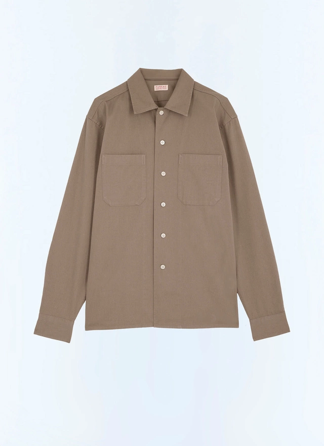 Chemise vert homme twill de coton Fursac - H3GILI-GH02-H015