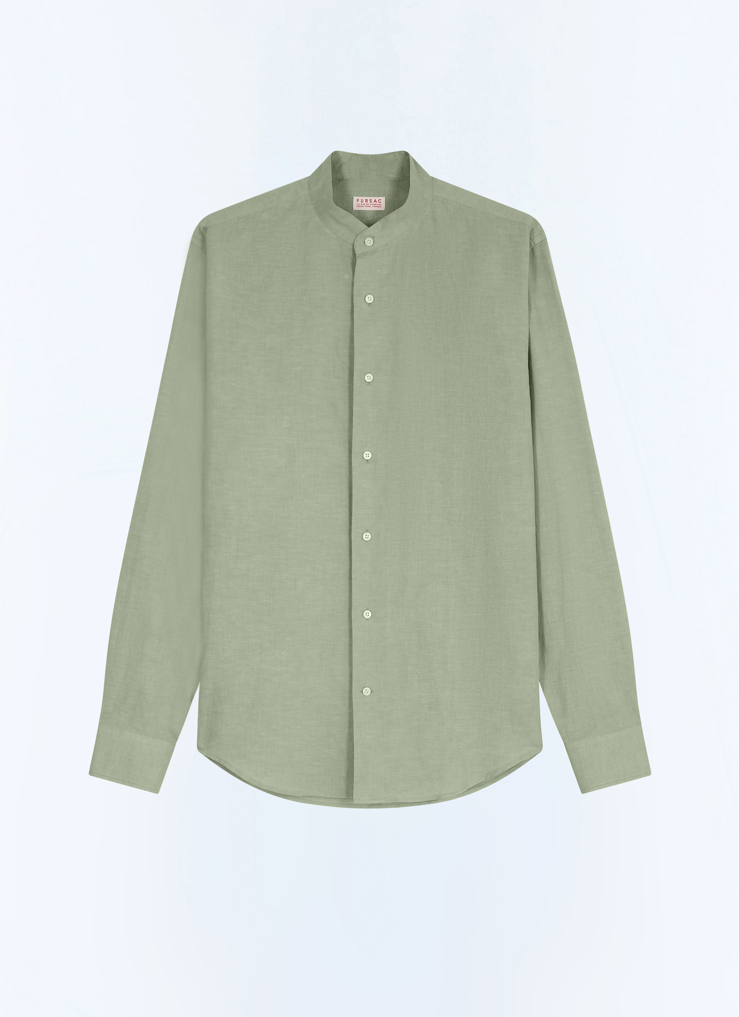 Chemise vert homme toile de coton biologique et lin certifié Fursac - H3TIKA-DH50-H005