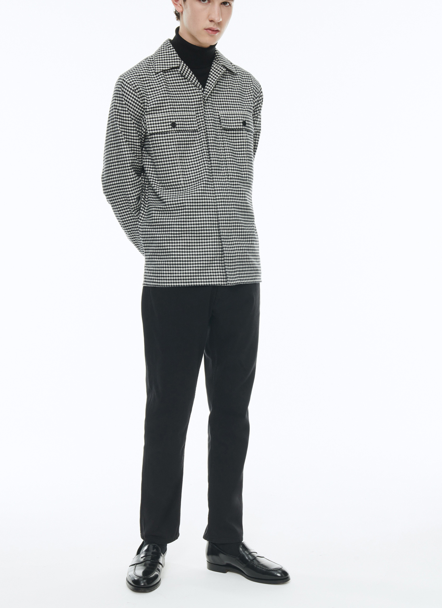 Chemise vichy noir et blanc homme Fursac - H3CORT-CH09-B001