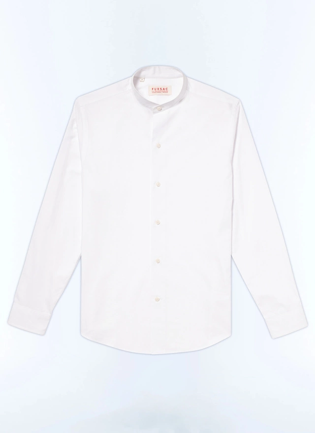 Chemise blanc homme popeline de coton Fursac - H3TIKA-E005-01