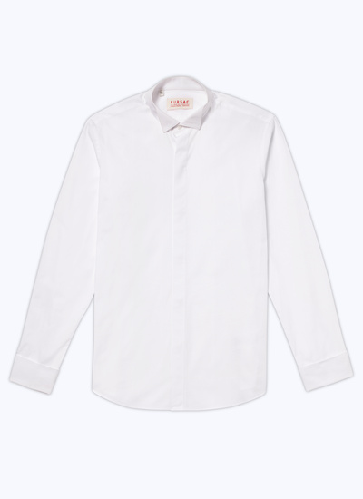 Chemise blanc homme popeline de coton égyptien Fursac - H3VLUK-T001-01