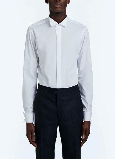 Chemise homme blanc popeline de coton Fursac - H3VLUK-T001-01