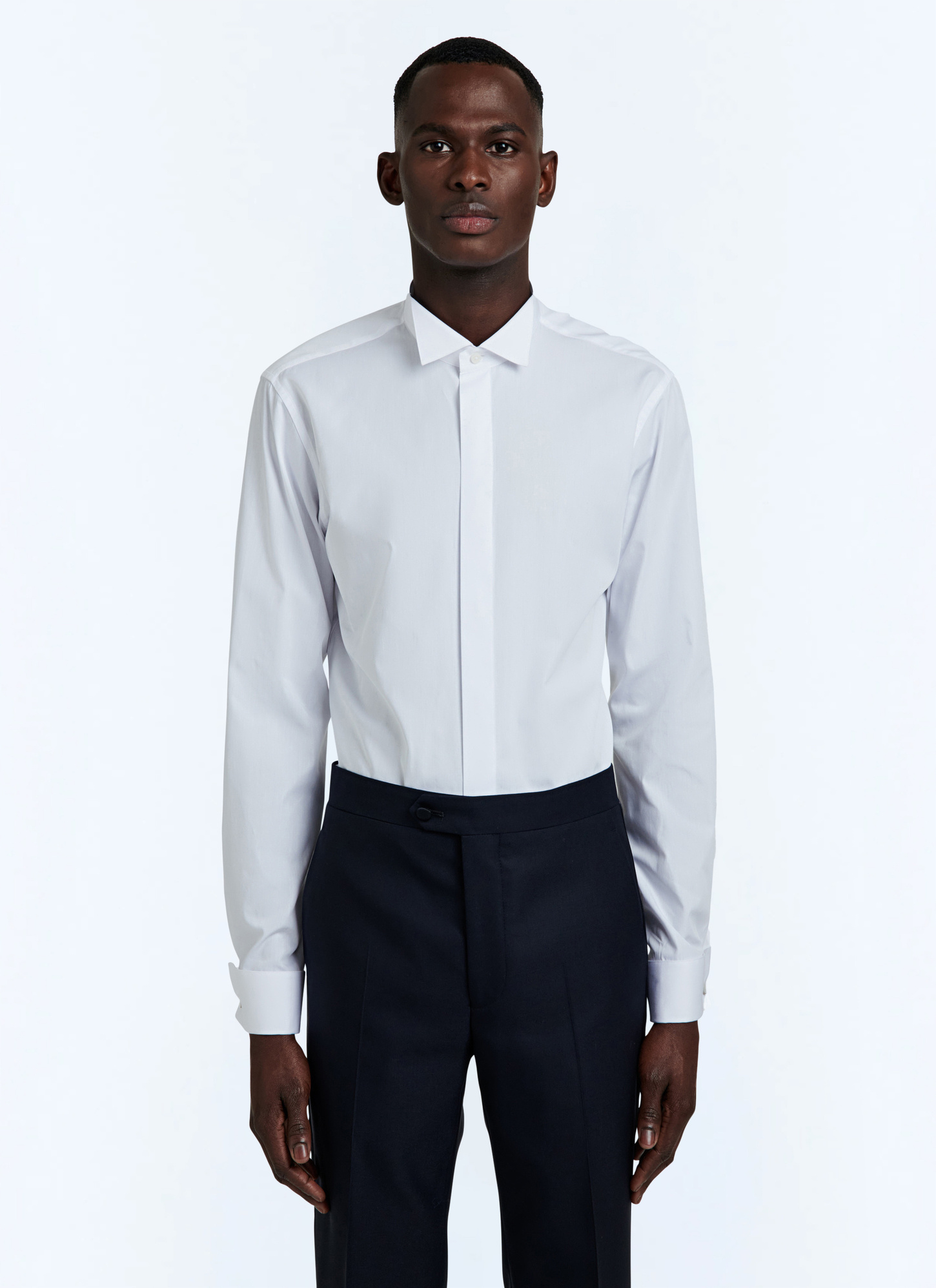 Chemise homme blanc popeline de coton Fursac - H3VLUK-T001-01