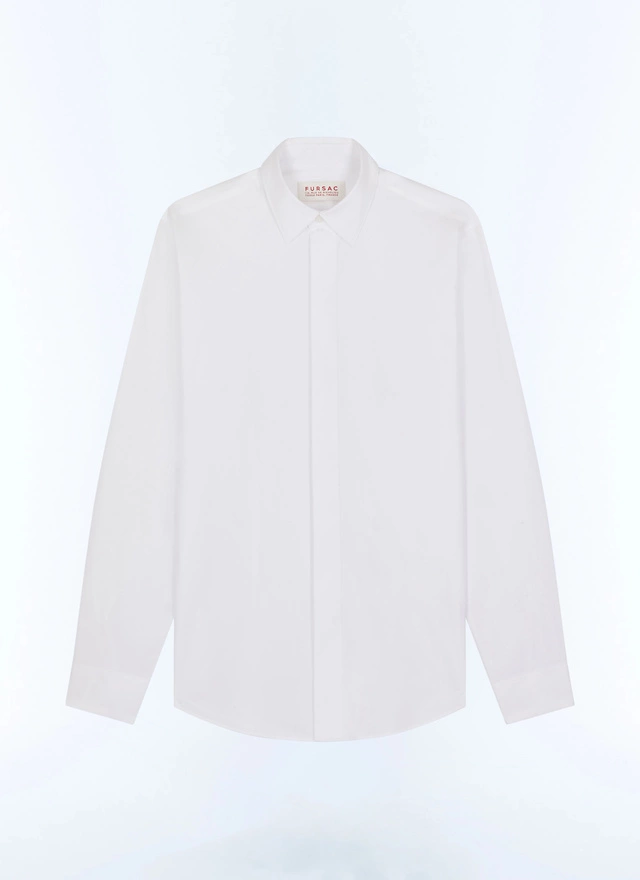 Chemise blanc homme popeline de coton Fursac - H3VODI-E005-01