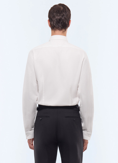 Chemise blanc homme coton nid d'abeille Fursac - H3VODI-E014-01