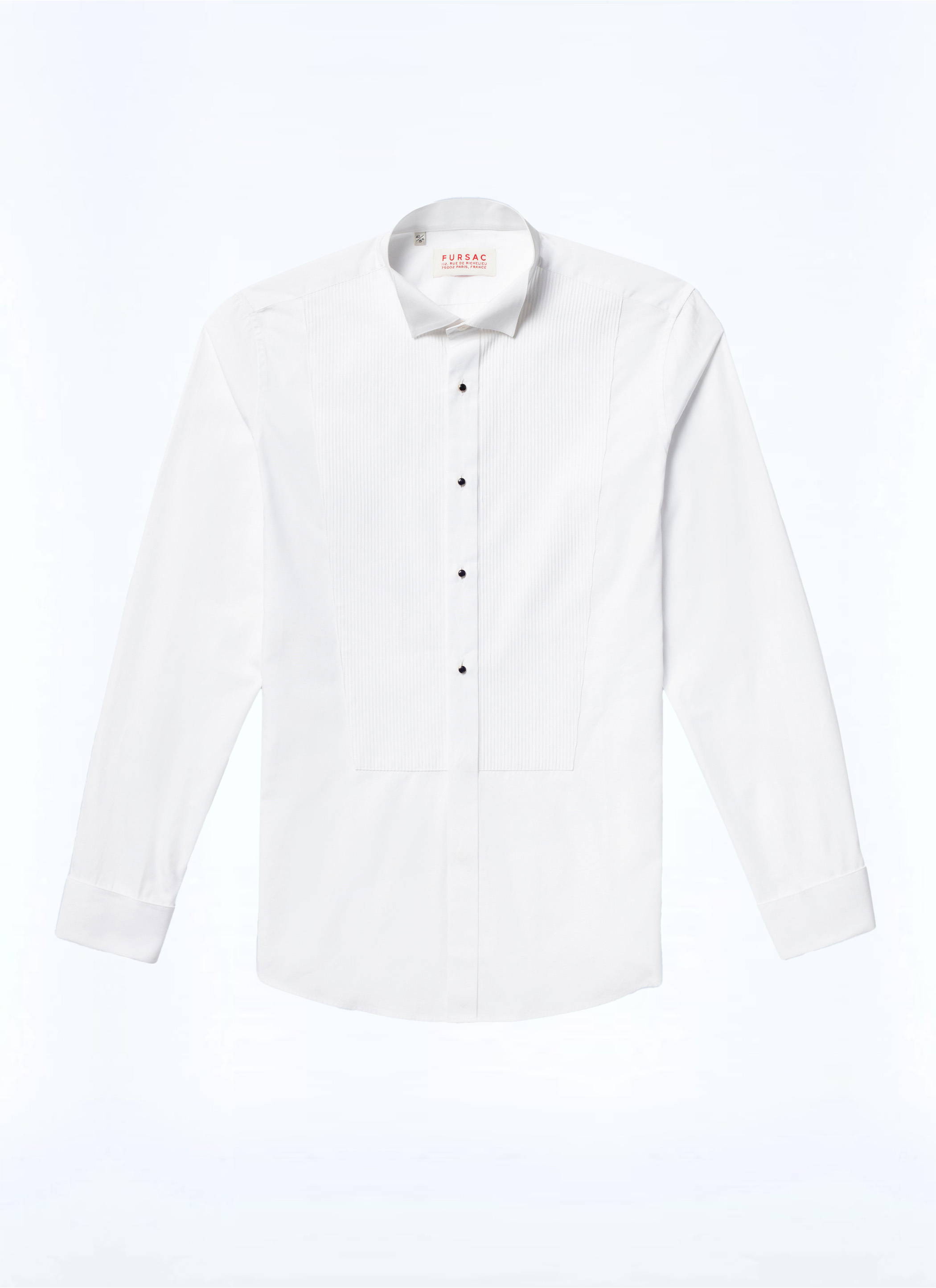 FURSAC - Chemise à plastron en popeline de coton - Homme - Taille 37 - Blanc - Coupe Ajustée
