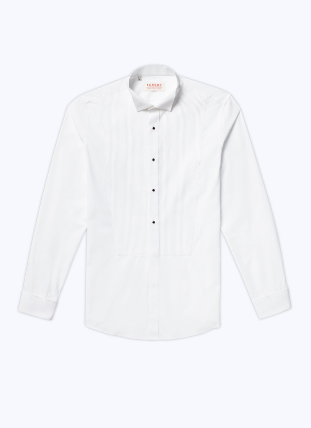 Chemise blanc homme popeline de coton Fursac - H3VRIA-V002-01