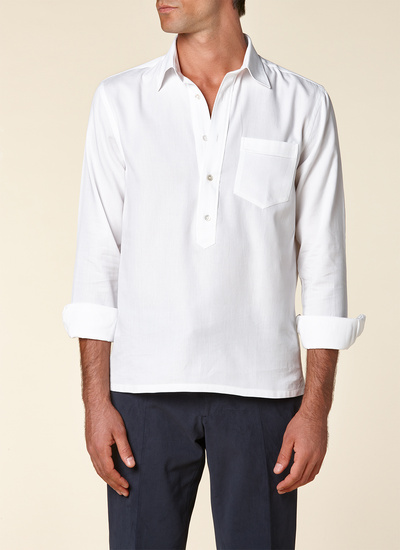 Chemise homme blanc double piqué de coton Fursac - 20HH3RIKY-RH33/01