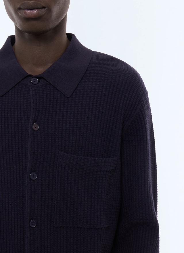 Chemise marine homme Fursac - A2LCHE-LA02-D030