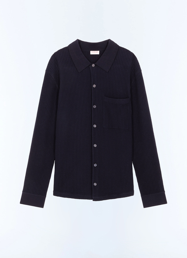 Chemise bleu homme matière principale: 60% coton, 28% laine, 10% polyamide, 2% elasthannedoublure: aucune Fursac - A2LCHE-LA02-D030