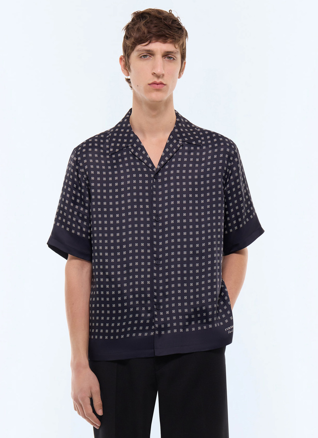 Chemise homme marine tissu principal: 100% viscose Fursac - H3LINT-LH05-D030