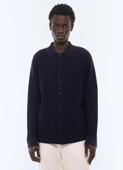 Chemise homme marine matière principale: 60% coton, 28% laine, 10% polyamide, 2% elasthannedoublure: aucune Fursac - A2LCHE-LA02-D030