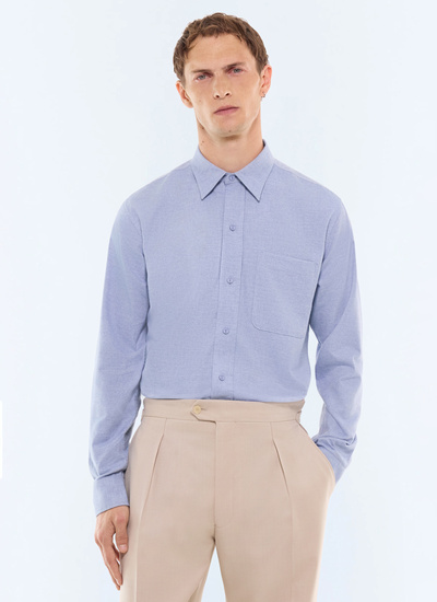 Chemise homme bleu clair tissu principal: 95% coton, 5% cachemiredoublure: aucune Fursac - H3LCIL-LH52-D004
