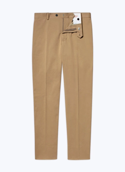 Men's beige, ecru cotton and elastane chino trousers Fursac - P3VKIA-AP04-08