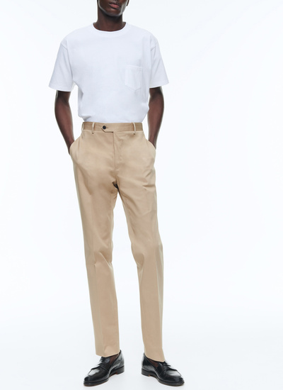 Men's chino trousers beige cotton and elastane Fursac - P3VKIA-VP14-06